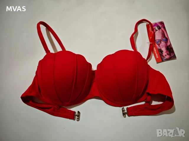 Нов червен бански горнище M размер 38 чашка мида , снимка 2 - Бански костюми - 50665723