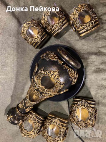 Сервиз за уиски от 7 части - ръчна изработка, снимка 8 - Декорация за дома - 39786294