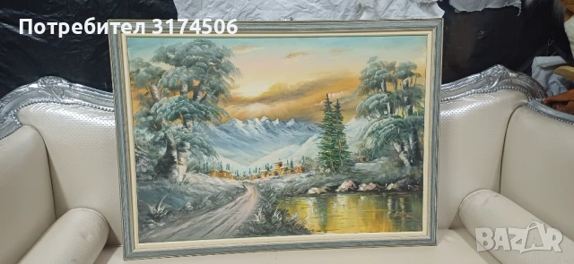 Картина рисувана на платно голяма 