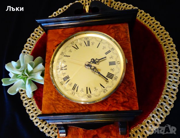 Немски стенен часовник,месинг,палисандър. , снимка 2 - Антикварни и старинни предмети - 39182891