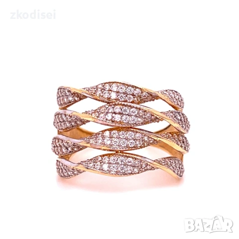 Златен дамски пръстен 4,56гр. размер:56 14кр. проба:585 модел:4841-1