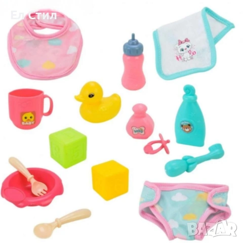 Кукла Baby Doll с аксесоари за хранене – Забавление и грижа за малката мама, снимка 6 - Кукли - 53575242