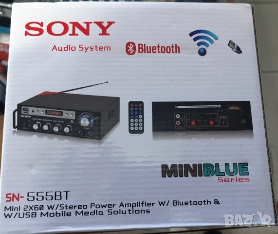 Домашен усилвател SONY SN-555BT / Аудио усилвател за Караоке с Мp3, Usb, Sd, Радио, снимка 2 - Ресийвъри, усилватели, смесителни пултове - 26594520