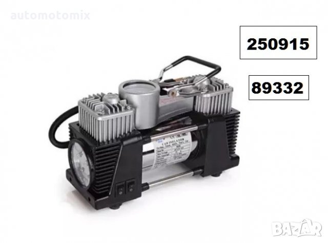 КОМПРЕСОР ДВУБУТАЛЕН ЗА ВЪЗДУХ 12V,С ИНСТРУМЕНТИ ЗА ЛЕПЕНЕ НА ГУМИ- 89332, снимка 2 - Аксесоари и консумативи - 27854675