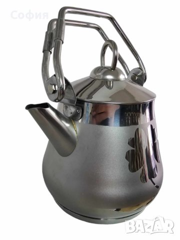 Чайник от неръждаема стомана с двойно дъно, снимка 2 - Аксесоари за кухня - 43006324