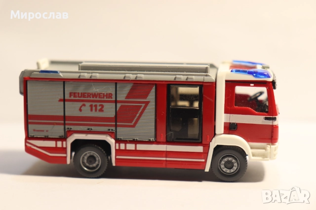 WIKING 1:87 H0 MAN ПОЖАРНА КАМИОН МОДЕЛ КОЛИЧКА, снимка 5 - Колекции - 52931464