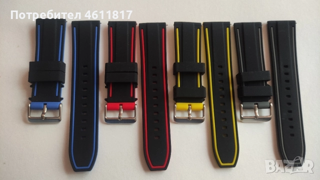 Силиконови каишки 24мм, снимка 4 - Каишки за часовници - 52188479