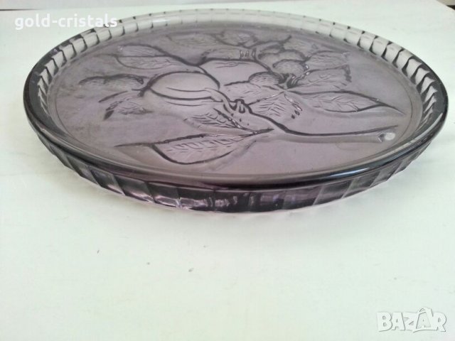 антикварна чиния стъклено плато поднос, снимка 2 - Антикварни и старинни предмети - 26685088