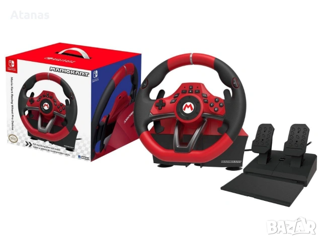 Nintendo Swich oled нинтендо + racing wheel pro deluxe super mario kart с няколко игри и кейс, снимка 2 - Nintendo конзоли - 53590437