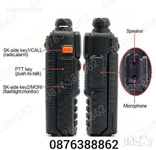 Двубандова Радиостанция Baofeng 5R , Радиостанции с обхват до 8км.,8W, снимка 6 - Друга електроника - 39550471