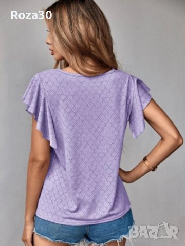 виолетова блуза, снимка 5 - Тениски - 36923489