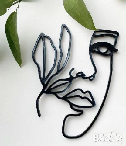 2 вид Абстрактно дамско лице контур черен топер украса декор торта