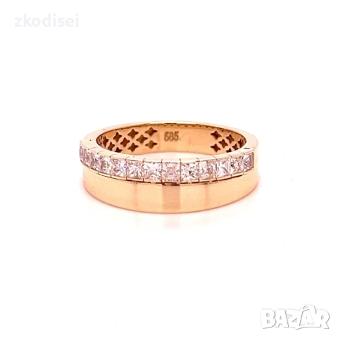 Златен дамски пръстен 3,80гр. размер:55 14кр. проба:585 модел:36940-5