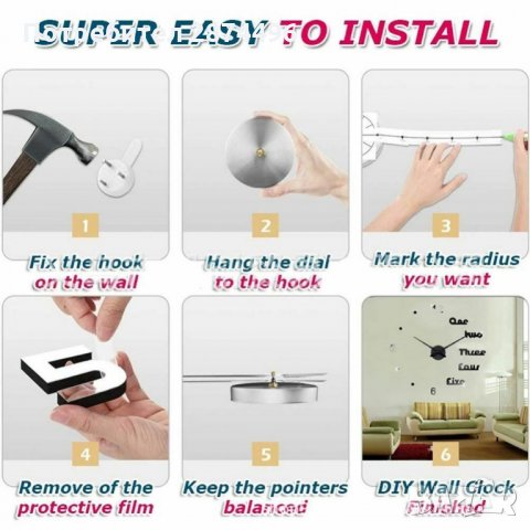 4246 Стенен часовник с 3D ефект, снимка 6 - Други стоки за дома - 34976231