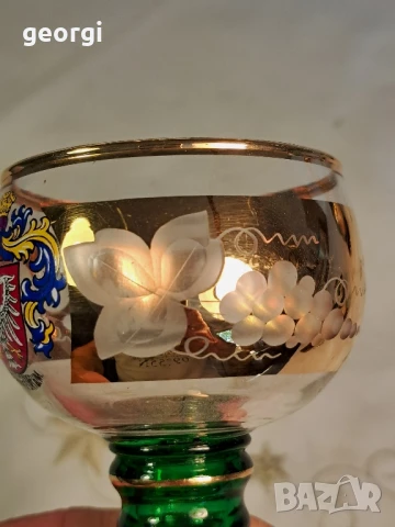 колекционерска немска чаша с позлата , снимка 3 - Чаши - 50885946