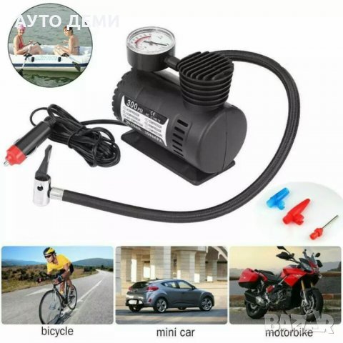 Електрическа помпа 12 волта за кола автомобил за гуми топки плажни надуваеми аксесоари + подарък