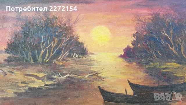 Картина Тишина лодки в пристан