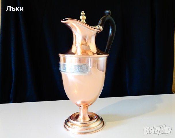 Медна кана за ракия,чай,кафе,медна вода,с капак. , снимка 3 - Антикварни и старинни предмети - 32380871