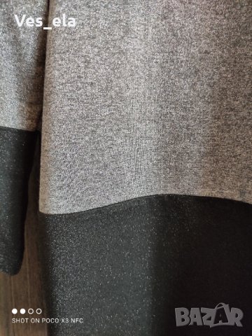 Блуза черно и сиво с блестящ ефект , снимка 2 - Блузи с дълъг ръкав и пуловери - 34912057