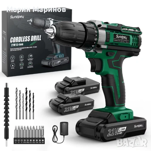 Акумулаторен винтоверт с 2 броя батерии.