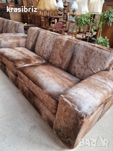 НОВИ ! УНИКАТ! Дивани Естествена Кожа с косъм Елен внос от Германия , снимка 4 - Дивани и мека мебел - 37674650