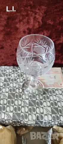 Български кристал, чаши за коняк , снимка 2 - Чаши - 48011867