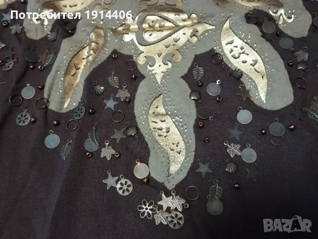 Елегантна бутикова  дамска блуза голям размер, снимка 5 - Тениски - 50044403