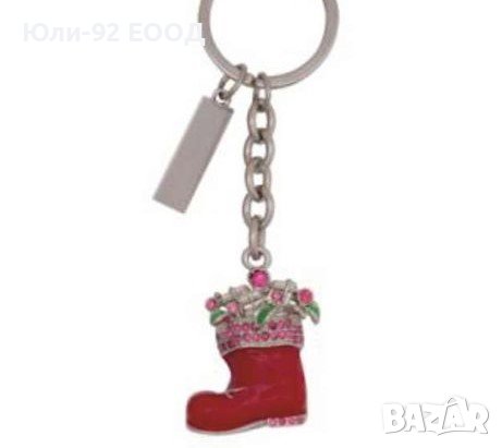 Метален ключодържател КОЛЕДНО БОТУШЧЕ с кристали Сваровски , снимка 5 - Коледни подаръци - 35163000