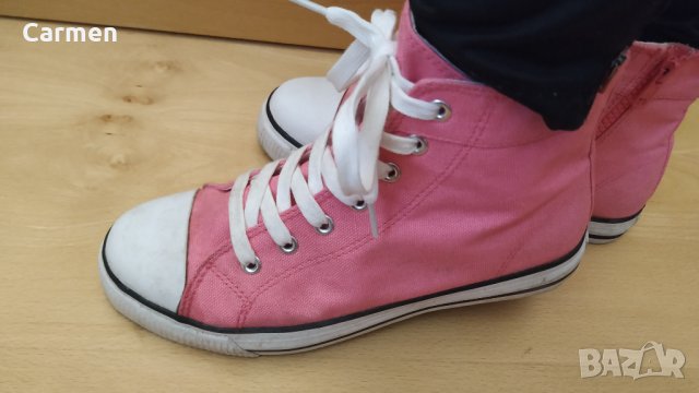 Розови високи кецове с цип - Revolution, снимка 7 - Кецове - 32972540