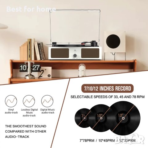 Грамофон Udreamer UD001 с Bluetooth, снимка 11 - Грамофони - 44109966