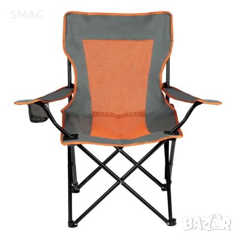 Сгъваем къмпинг стол сиво оранжев с калъф 52x56x75см S_1202224, снимка 3 - Къмпинг мебели - 50046823