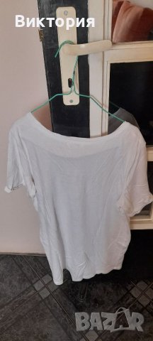 Бяла дълга тениска размер S, снимка 2 - Тениски - 40491937