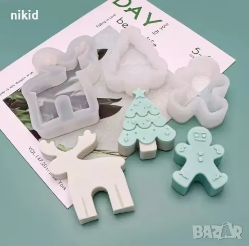 Джинджифилово човече елен елха дълбок силиконов молд форма фондан шоколад гипс смола сапун свещ, снимка 2 - Форми - 48350809