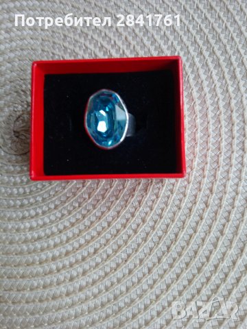 Сребърен пръстен със син камък, снимка 8 - Пръстени - 44014070