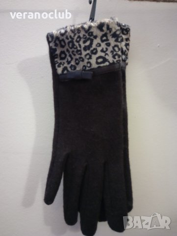 Дамски ръкавици Кафяви Тигров акцент