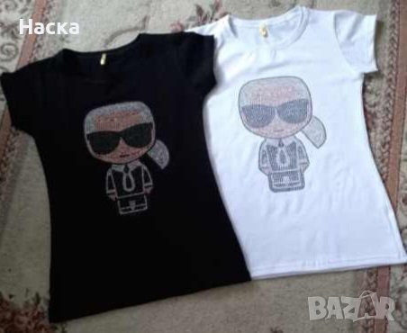 Уникални дамски тениски с камъчета! , снимка 3 - Тениски - 43844780