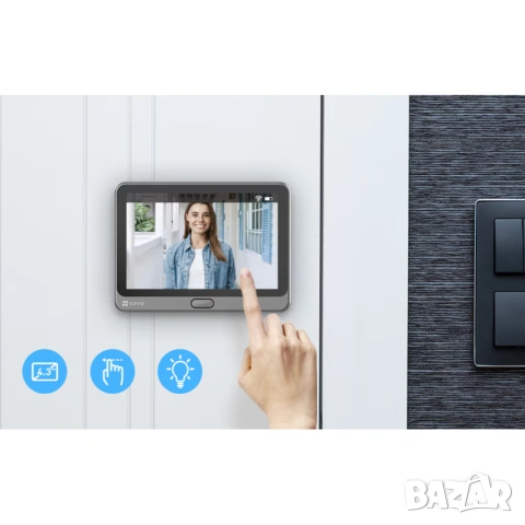 Смарт видео звънец Ezviz CP4 камера на място на шпионката Чисто нова, снимка 2 - Комплекти за видеонаблюдение - 53586483