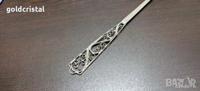 стара коктейлна лъжичка филигран , снимка 6 - Антикварни и старинни предмети - 48562086