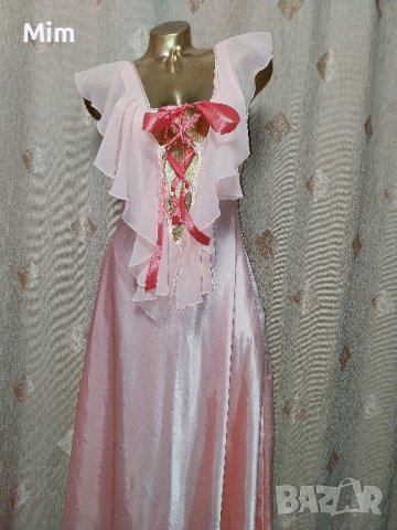 М Сладко розова ,сатенена, дълга нощница/ рокля /, снимка 3 - Нощници - 43151169