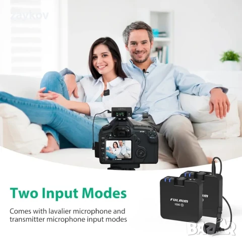 FULAIM F1000 Безжична микрофонна система Lavalier с преносим калъф за зареждане, снимка 4 - Друга електроника - 50822632