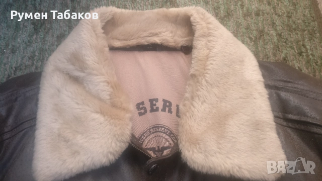 Авиаторско кожено яке, снимка 4 - Якета - 53242524