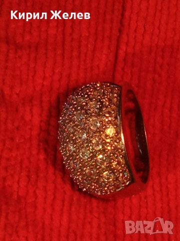 ПРЕКРАСЕН СКЪПОЦЕНЕН СРЕБЪРЕН ФЕШЪН ПРЪСТЕН СРЕБРО 925 с МНОГО ФАСЕТИРАНИ БЛЕСТЯЩИ ЦИРКОНИ 34426, снимка 18 - Пръстени - 39507258