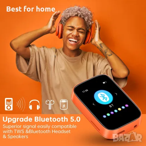 QNGEE Mp3 плейър с Bluetooth, снимка 4 - MP3 и MP4 плеъри - 47816405