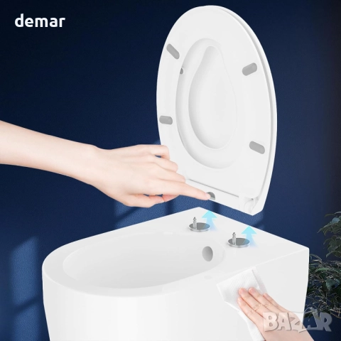 Здрава дуропластова семейна седалка за тоалетна чиния с овална форма, снимка 3 - Други стоки за дома - 51722354