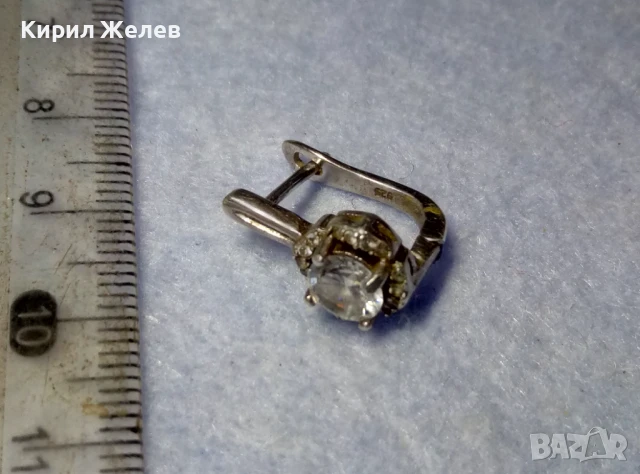 СКЪПОЦЕННА СРЕБЪРНА ОБЕЦА РОДИРАНО СРЕБРО 925 АНГЛИЯ с ЮВЕЛИРНО ФАСЕТИРАНИ ЦИРКОНИ 34330, снимка 8 - Обеци - 50542259