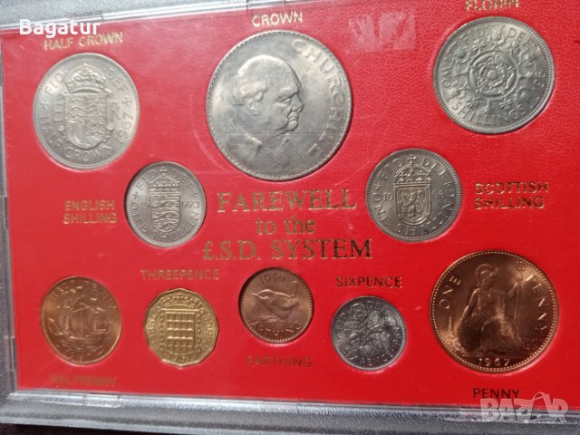 Лот,гланц,UNC,Англия,1965-67, Чърчил, монети