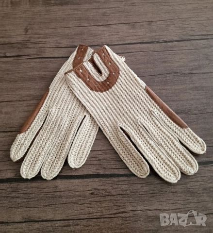 Страхотни ръкавици унисекс , кожени и с плетиво 