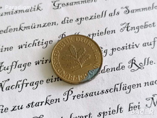 Монета - Германия - 10 пфенига | 1990г.; серия G, снимка 2 - Нумизматика и бонистика - 29018723