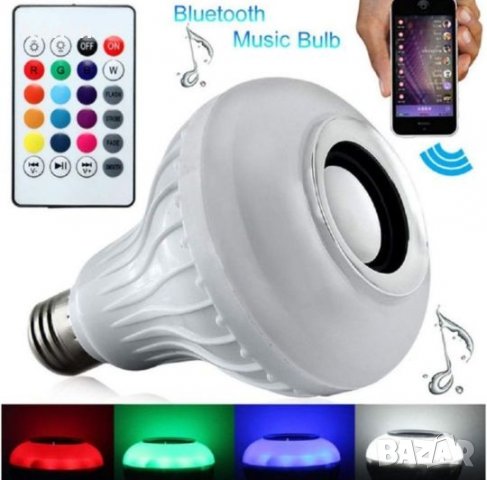 Лампа тонколона RGB Bluetooth дистанционно , снимка 4 - Тонколони - 26862789