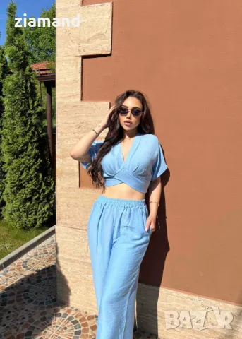 Летен комплект син